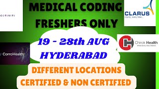 MEDICAL CODING JOBS  GRADUATES  CERTIFIED amp NON CERTIFIED hyderabad [upl. by Verlie275]