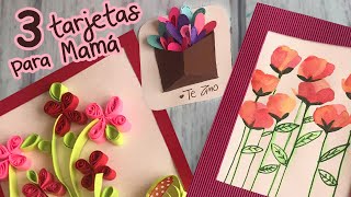 💐3 Tarjetas Lindas para regalar Súper Rápidas y Fáciles 🎁 Mothers day DIY [upl. by Ardnassak]