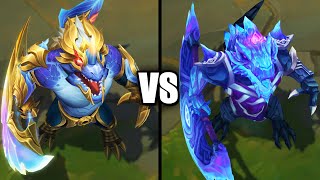 Dawnbringer Renekton vs Blackfrost Renekton Skins Comparison League of Legends [upl. by Nirrol682]