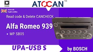 Alfa Romeo 939 MP SB05 by Bosch Read code and Delete CANCHECK by UPA USBS [upl. by Mcnelly]