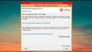 Fix Product activation failed in Microsoft Word  Microsoft Office Activation Wizard Problem Solved [upl. by Saum]