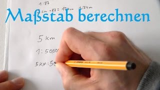 Maßstab berechnen und Maßstab umrechnen  Mathe Anleitung Maßstäbe rechnen Mathematik [upl. by Aitsirhc]