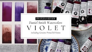 Daniel Smith Violet Watercolors including PrimaTek Violet Watercolors [upl. by Dranoel]