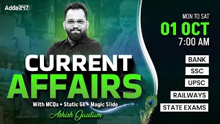 1 OCTOBER CURRENT AFFAIRS 2024  ALL EXAMS IMP CURRENT AFFAIRS  ASHISH GAUTAM SIR [upl. by Akiram]