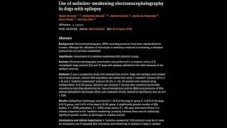 7 Use of sedationawakening electroencephalography in dogs with epilepsy [upl. by Ahsinav]