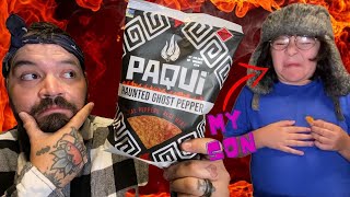 My son eats PAQUI GHOST PEPPER CHIPS [upl. by Eilis]