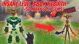 LEVEL 380000 REBIRTH  Im OVERFLOWING With Soul Gems  ROBLOX GIANT SIMULATOR [upl. by Leahcimsemaj]