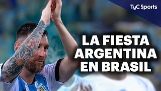 LOS FESTEJOS DE ARGENTINA LUEGO DE GANARLE A BRASIL EL CLÁSICO EN EL MARACANÁ 🔥⚽ [upl. by Court832]