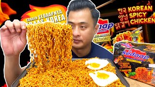 5 BUNGKUS MI SEDAAP KOREAN SPICY CHICKEN SEPEDAS GHOST PEPPER NOODLES [upl. by Darrow]