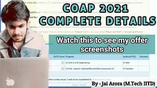 COAP 2021 Complete Details  Registration at COAP Spot amp Main Round Details  IIT MTech Admissions [upl. by Valenza]