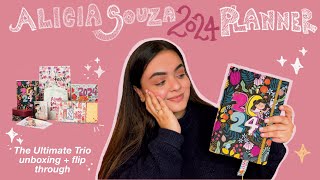 2024 Alicia Souza Planner Unboxing 💗 The Ultimate Trio calenders amp freebies ✨ my first GIVEAWAY 🎀 [upl. by Attenauq]