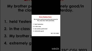 Error Detection SSC PYQ ssccgl sscexams cds mts banking sscpyqs education [upl. by Hutner272]