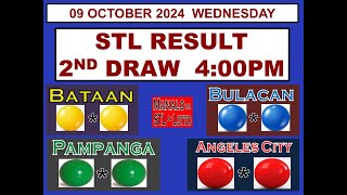 STL 2ND Draw 4PM Result STL Bataan Bulacan Pampanga Angeles 09 October 2024 WEDNESDAY [upl. by Ahsyas123]