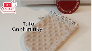 Tuto gant toilette Minky astuce biais✂️🪡🧵☺️ [upl. by Eldridge]