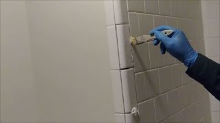 How To Install Bull Nose Trim Tiles On Outside Corner Of Shower Wall  Step By Step [upl. by Assiralc140]