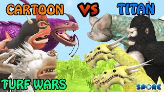 Cartoon Characters vs Titans Turf War S1  SPORE [upl. by Spohr873]