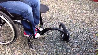 First try at using a Freewheel Wheelchair Attachment [upl. by Ordnajela]