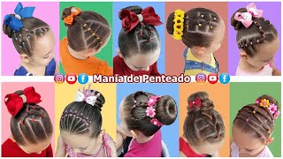 10 Penteados Infantis Fáceis com Coque 🥰 10 Easy Buns Hairstyles for Little Girls 😍💕 [upl. by Haram476]