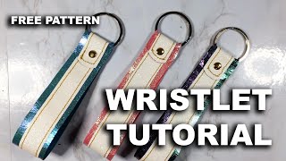 Wristlet keychain easy beginner sewing tutorial with free pattern for cricut [upl. by Oshinski]