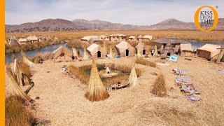 Uros Islands on Lake Titicaca life on a floating island for Peruvian Indians [upl. by Inavoig]