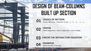 19 DESIGN OF COLUMNS P3 BUILT UP SECTION  تصميم المنشأت المعدنية استيل  steel 1  2 [upl. by Sairu567]