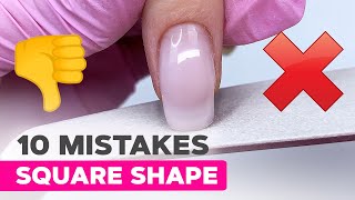 10 Sharp Square Nail Shape Mistakes to Avoid  How to File a Square Nail Shape [upl. by Leamaj]