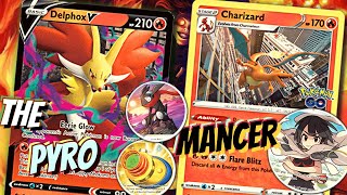 Delphox V Deck Profile 🦊🧹 W Charizard GO amp Heatmor Explosive Snipe Multiprize PTCGO Lost Origin [upl. by Ingeberg643]