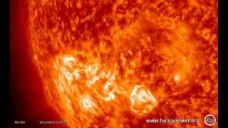 C35 class solar flare  Eruption at SouthEast of the Sun with CME August 4 2012  Video Vax [upl. by Nylloh]