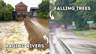 Pigeon Forge amp Gatlinburg Heavy Rain Causes Road amp Attraction Closures [upl. by Rattan]