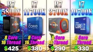 Ryzen 7 5800X vs Core i7 11700K vs Ryzen 7 3700X vs Core i7 10700K  PC Gaming Benchmark Tested [upl. by Christi609]