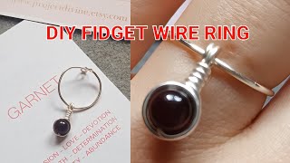 DIY Fidget wire ringAdjustable wire ringAnxiety ringHandmade ringWire ring with bead Tutorial [upl. by Gipsy545]