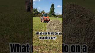 Helping a neighbor out tractor forks farming hay roundbales kioti summer trailer 2 vlog [upl. by Lois]