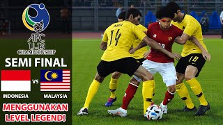 INDONESIA VS MALAYSIA  SEMI FINAL PIALA ASIA U19  PERTANDINGAN PANAS DENGAN TACKLING KERAS 5 [upl. by Einohpets737]