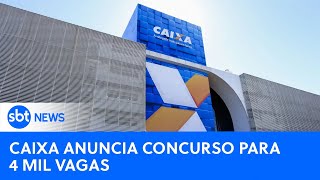 Caixa Econômica Federal realiza concurso para contratar quatro mil pessoas  SBTNewsnaTV 220224 [upl. by Elleval]