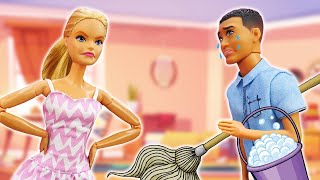 Oh no che disordine a casa di Barbie Video per bambini con le bambole Barbie e Ken in italiano [upl. by Tutankhamen]