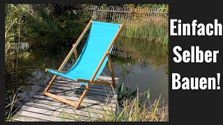 DIY Strandliege aus Holz Klappstuhl aus Holz selbermachen selberbauen [upl. by Hesta]