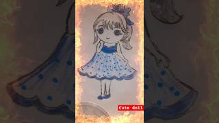 Doll artart shortvideo drawing easydrawing barbie trending [upl. by Odella]