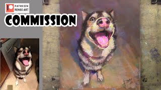 Live Session  Soft pastel painting commission [upl. by Ahtram]