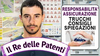 RESPONSABILITA CONDUCENTE ED ASSICURAZIONE  IL RE DELLE PATENTI  PATENTE B  ESAME DI TEORIA [upl. by Xavier92]