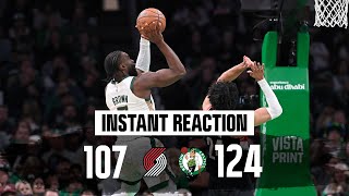 INSTANT REACTION Jaylen Brown reaches historic milestone in Celtics win vs Portland Trail Blazers [upl. by Ravilob946]