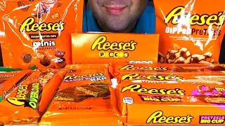 ASMR EATING CHOCOLATE REESES PARTY ASMR MUKBANG EATING REESES PEANUT BUTTER EATING SOUNDS [upl. by Ugo]