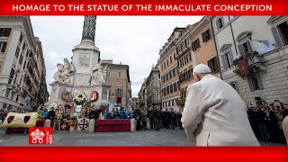 December 8 2024 Homage to the Statue of the Immaculate Conception  Pope Francis [upl. by Willumsen]