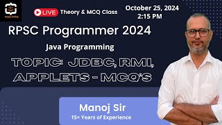 25 JDBC MCQs  RMI MCQs  Applets MCQs  RPSC Programmer  Happy Coding  Java By Manoj Sir [upl. by Kevin723]