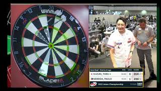 2022 PDC Asian Championship PAOLO NEBRIDA VS TORU SUZUKI [upl. by Lorre717]