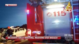 TG VENEZIA 10082016  INCIDENTE SULLA TRIESTINA MUOIONO DUE RAGAZZI [upl. by Varrian]