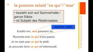 les pronoms relatifs ce qui  ce que Teil 2 [upl. by Onairda]