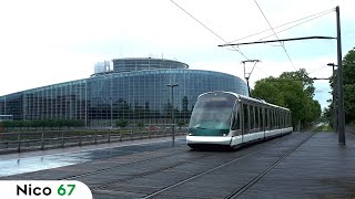 Le Tramway de Strasbourg devant le Parlement Européen 16 mai 2018 [upl. by Avot456]