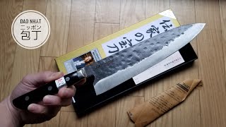 Fujiwara Teruyasu Denka Gyuto Chefs Knife Japanese knife  藤原照康 牛刀 伝家の宝刀 青紙スーパー 210mm [upl. by Allain]