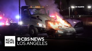 Violent crash at end of pursuit leaves several people injured on 710 FWY [upl. by Aleksandr]