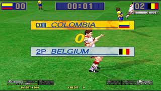 Virtua Striker 2 99  Belgium Playthrough Ranking Mode Random Formation Mode [upl. by Atirahc]